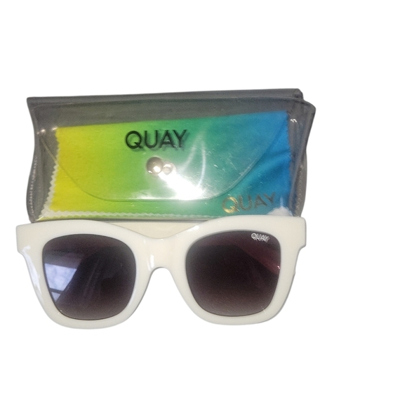 Quay Australia After Hours Bone Ivory Cream Rare Polarized With Case Sunglasses main image 6